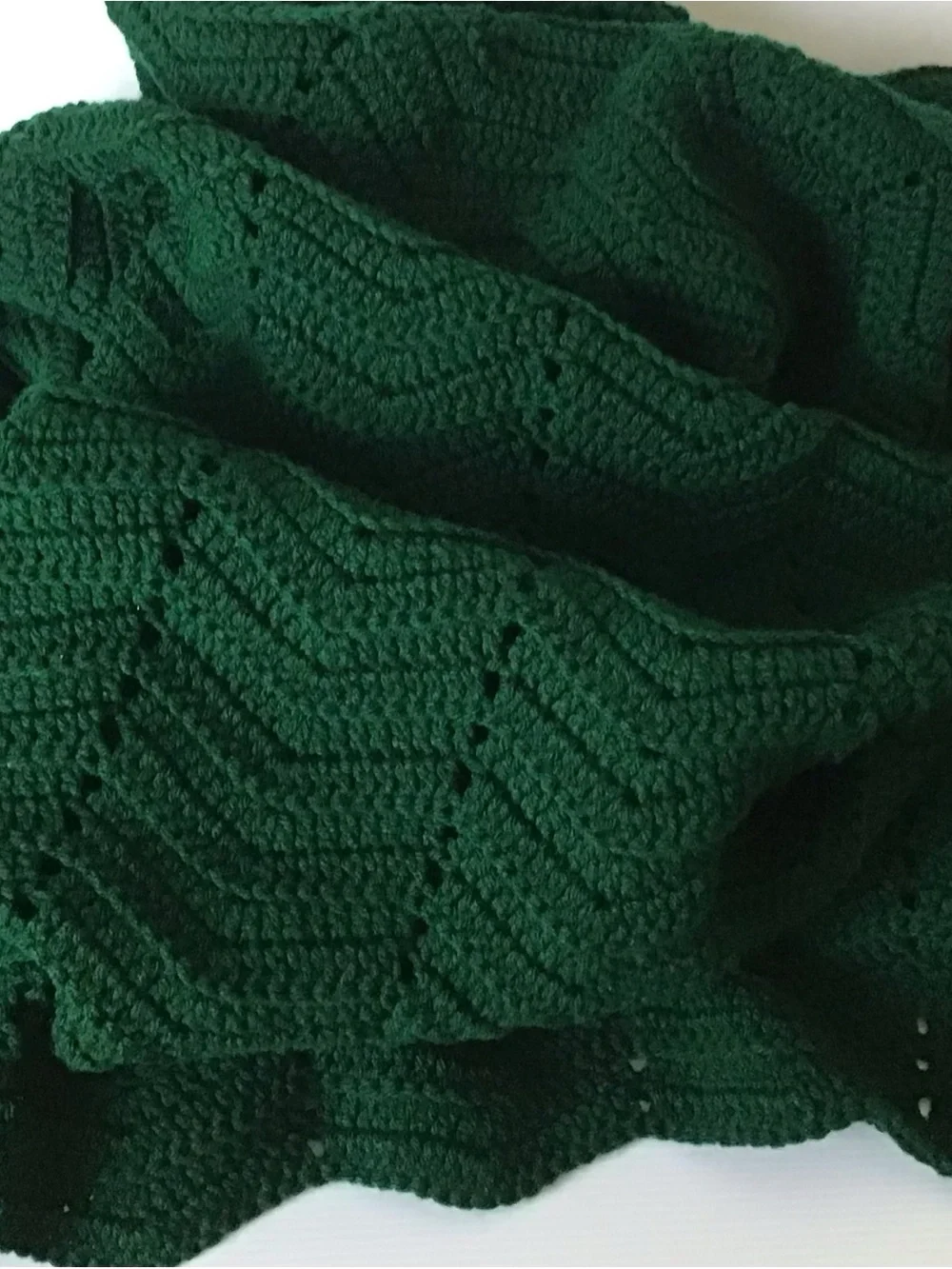 Hunter Green Crochet Afghan